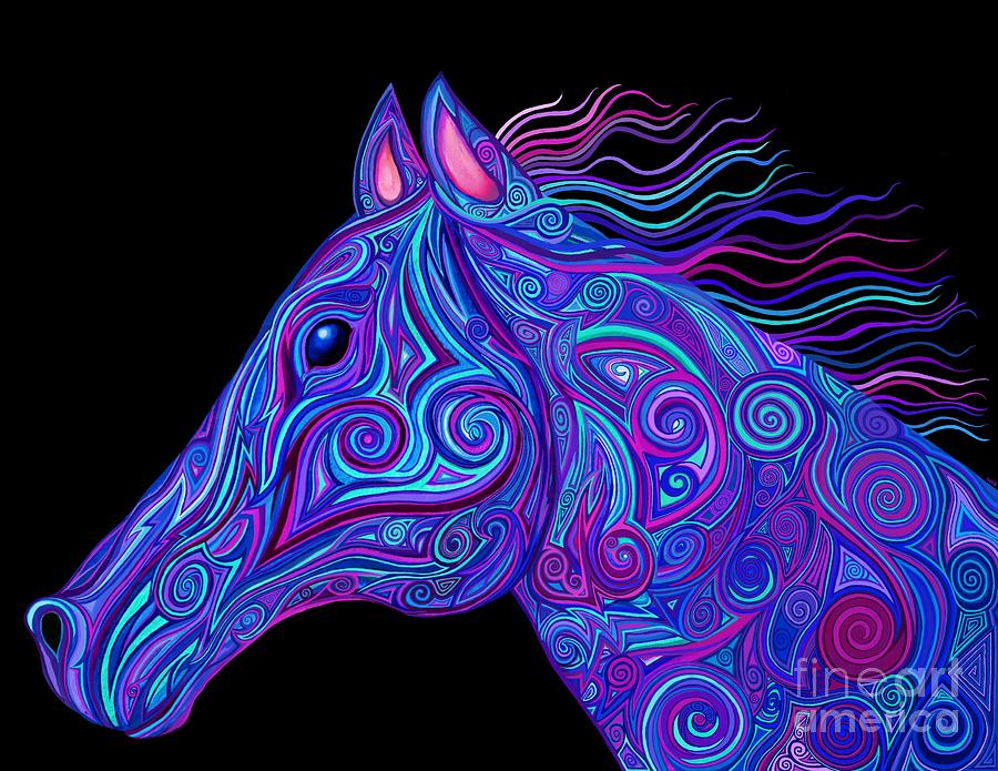 Colorful Horse Profile 2 Digital Art