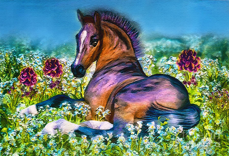 Colorful Horses V5 Pastel by Martys Royal Art