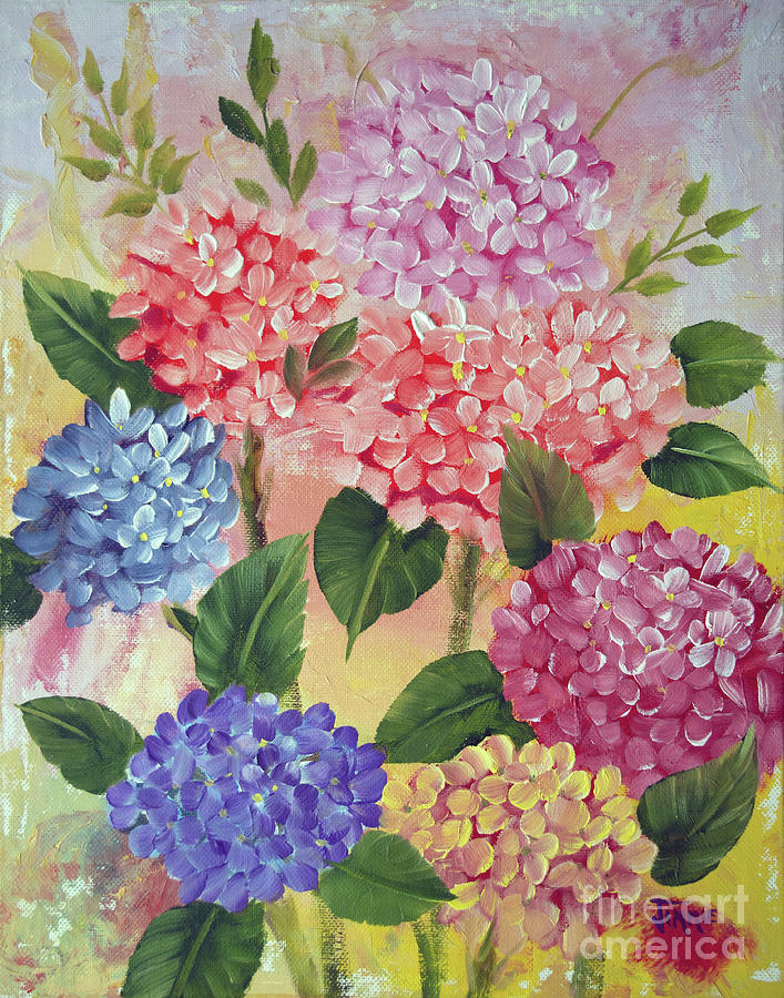 Colorful Hydrangeas Painting by Jimmie Bartlett