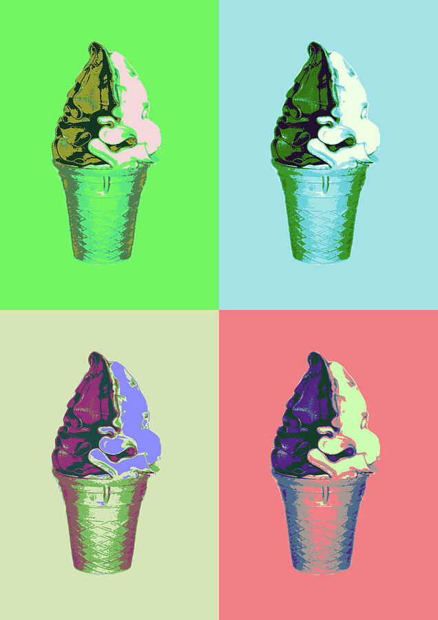 Colorful Ice Cream Cone Pop-Art Mixed Media by Shelli Fitzpatrick Colorful Ice Cream Cone Pop-Art Mixed Media by Shelli Fitzpatrick