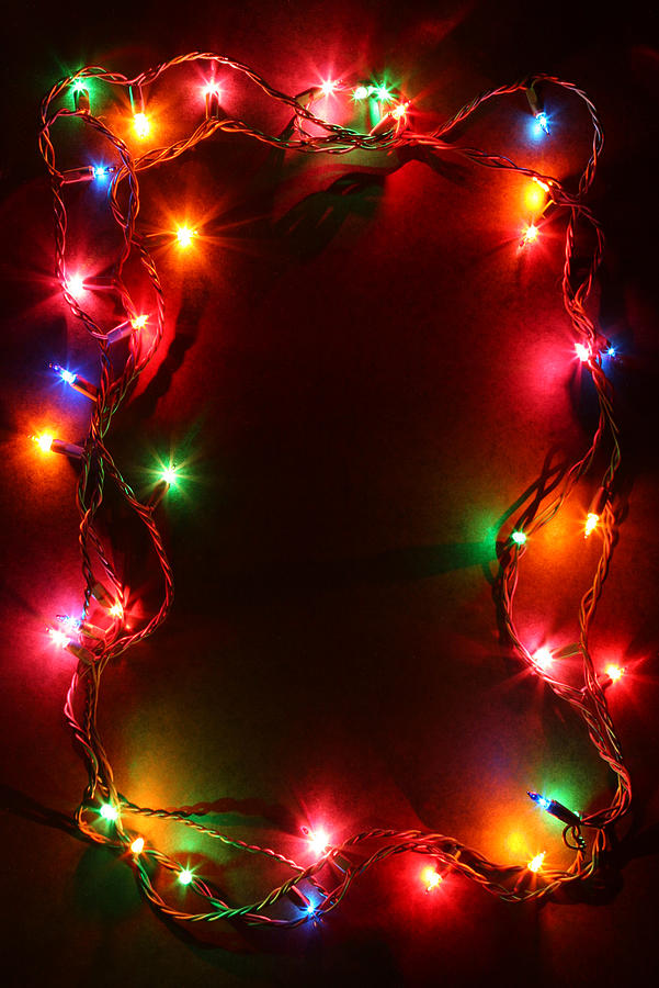 Colorful Illuminated Xmas Lights Frame Photograph by Buzbuzzer