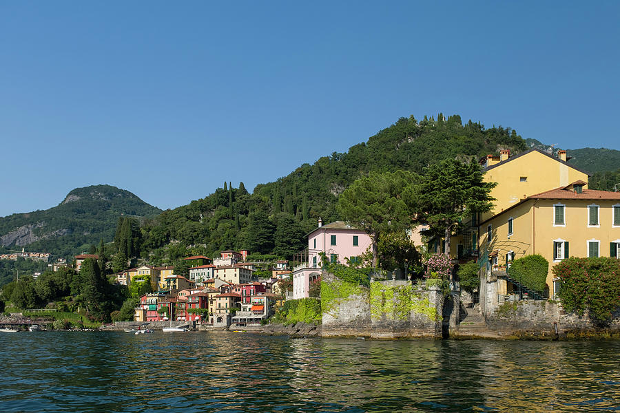 Colorful Italian villas on the shore of Lake Como, Varenna Photograph by David L Moore