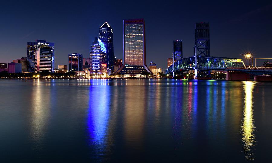 Colorful Jacksonville Night 2022 Photograph by Frozen in Time Fine Art ...