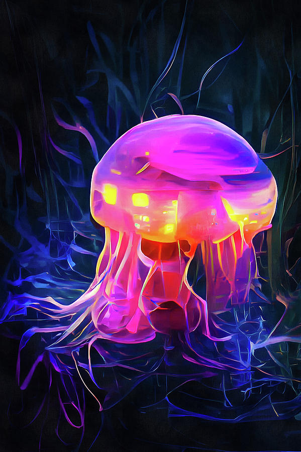 Colorful Jellyfish Art 01 Painting by Matthias Hauser