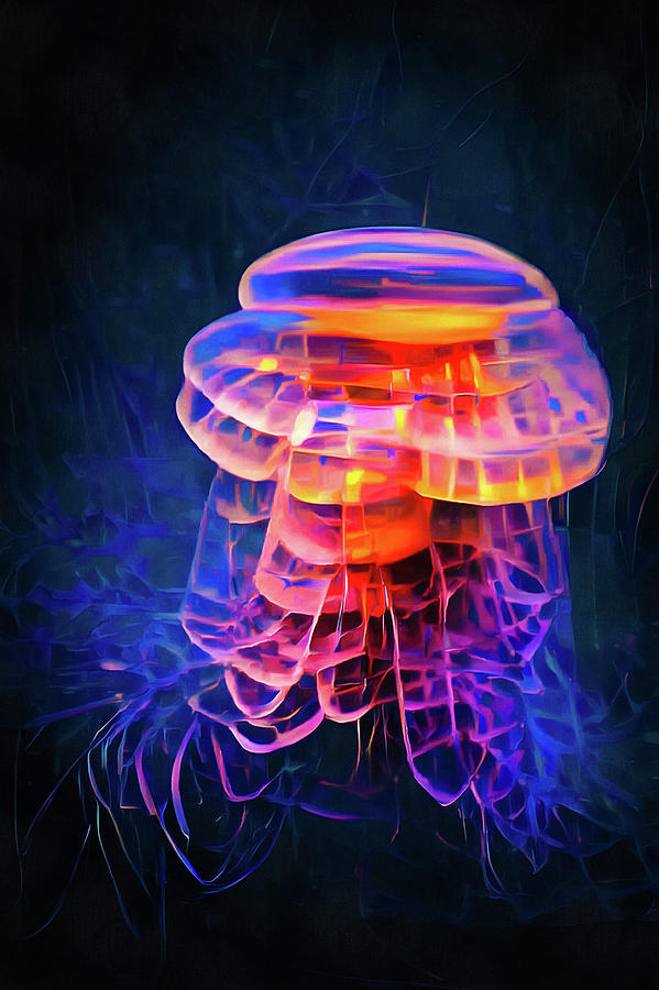 Colorful Jellyfish Art 02 Painting by Matthias Hauser