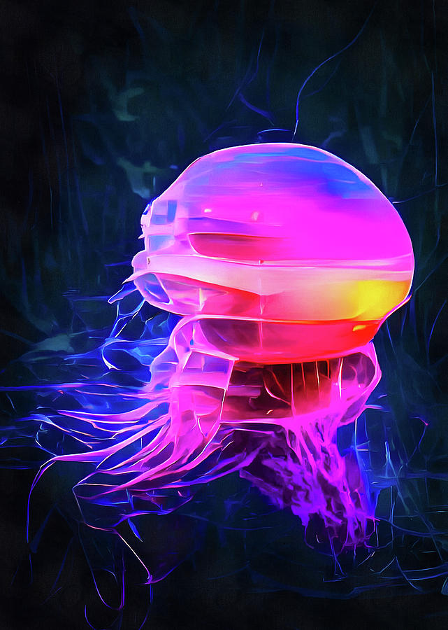 Colorful Jellyfish Art 04 Painting by Matthias Hauser
