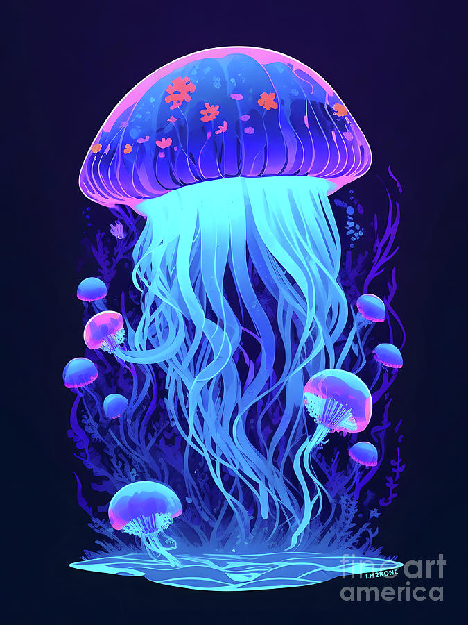 Colorful jellyfish Digital Art by LMzKone Narciso Marlene - Fine Art ...