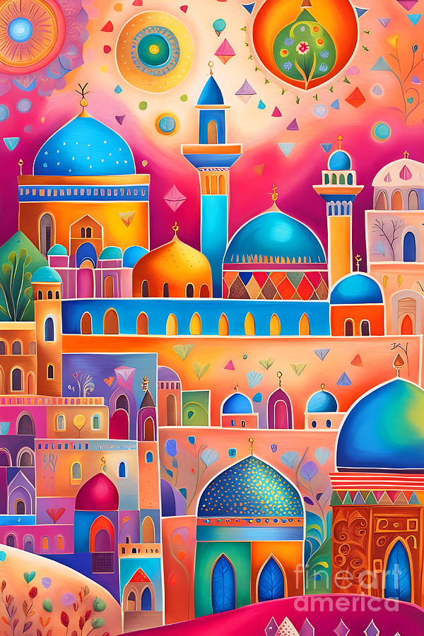 Colorful Jerusalem VI Digital Art by Munir Alawi - Fine Art America