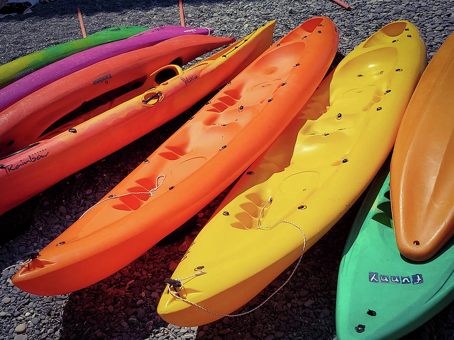 Colorful Kayaks Photograph by Andrea Whitaker