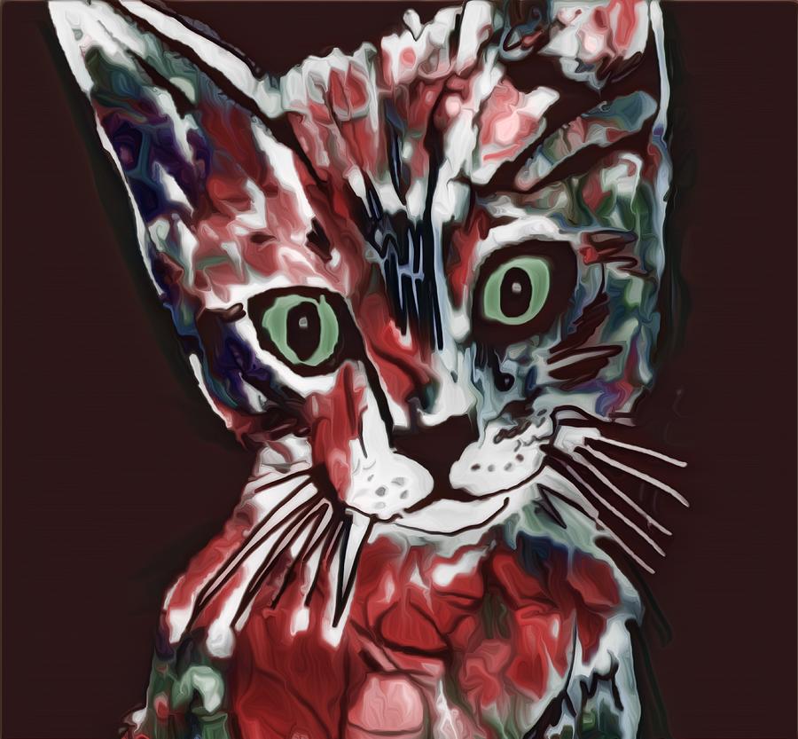 Colorful Kitten 3 Mixed Media by Eileen Backman