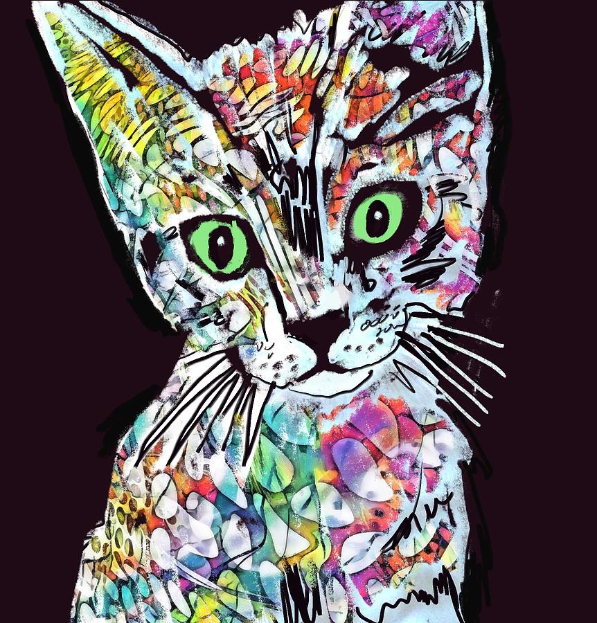 Colorful Kitten 4 Mixed Media by Eileen Backman