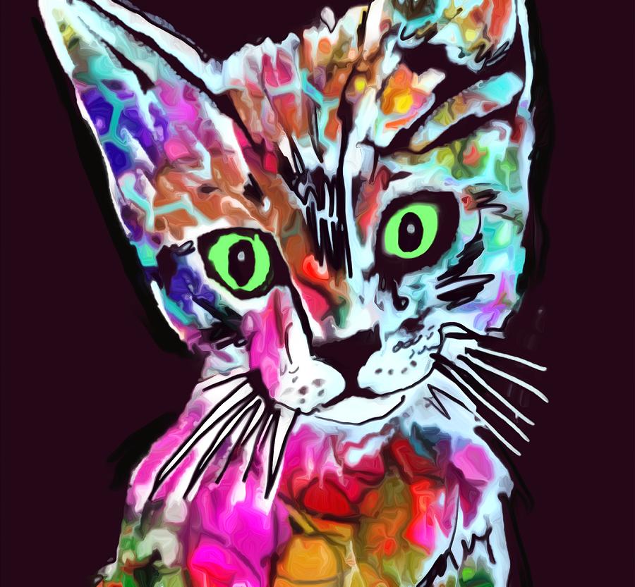 Colorful Kitten 5 Mixed Media by Eileen Backman