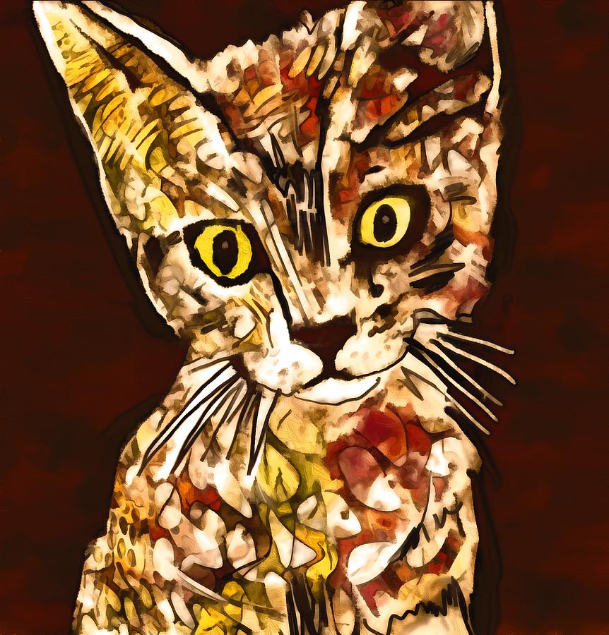 Colorful Kitten 6 Mixed Media by Eileen Backman