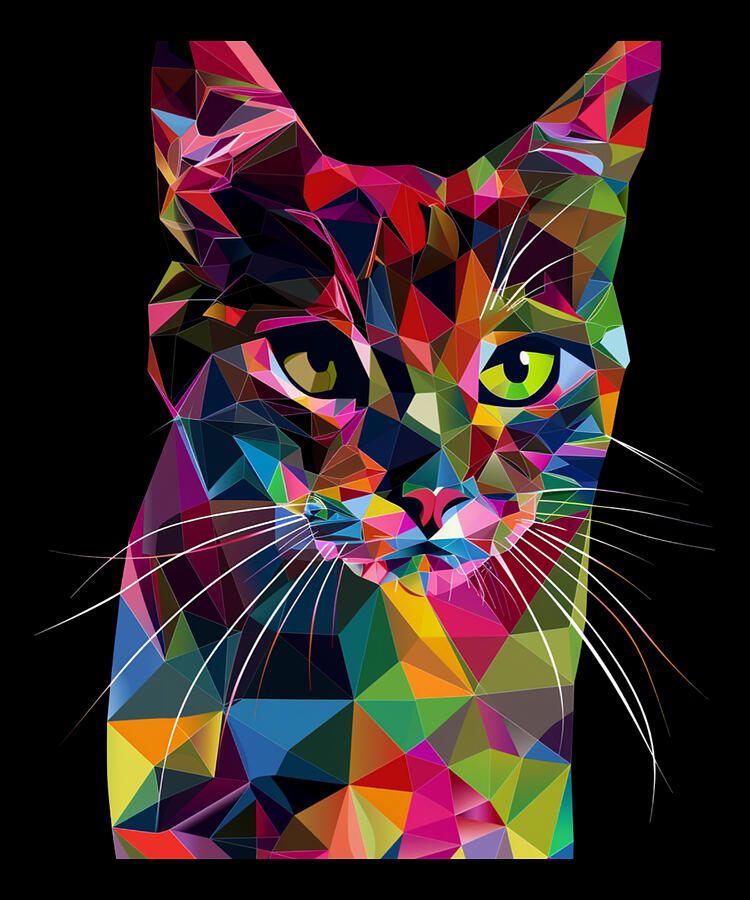 Cat Digital Art - Colorful Kitty Apparel Picks by Rush