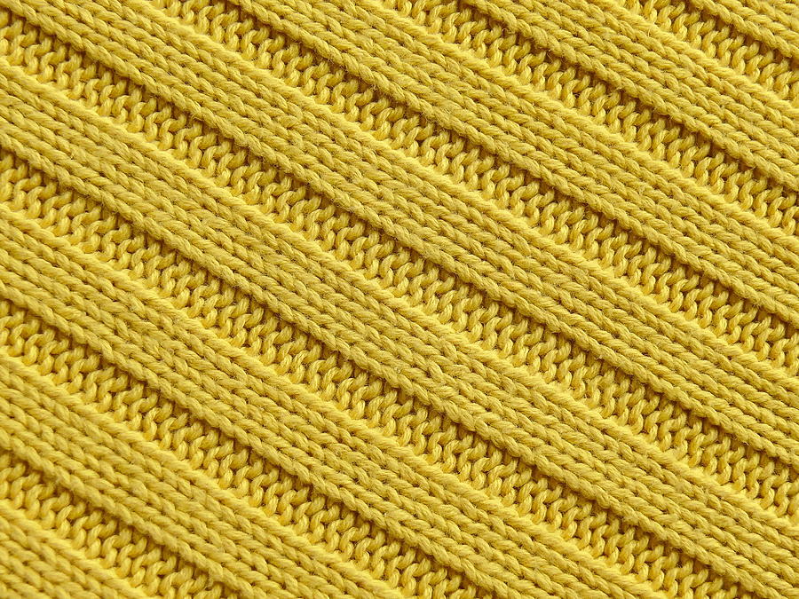 Colorful Knitted Textile Texture. Yellow. More Of This Motif And More Backgrounds In My Port. Photograph