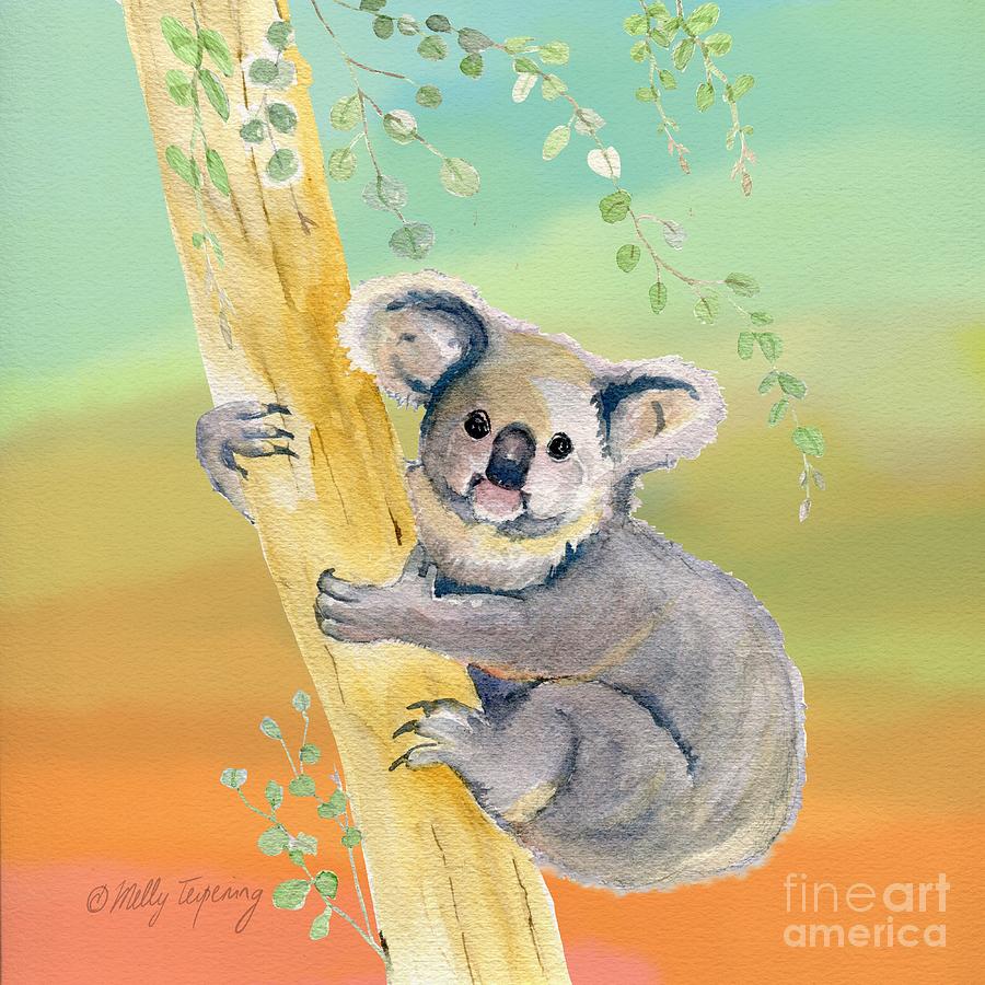 Premium Photo  Colorful koala painted illustration on a solid background  by AI