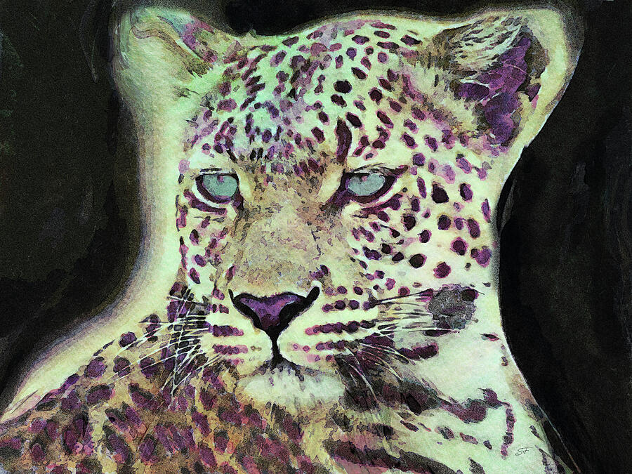 Colorful Leopard Painting Digital Art by Shelli Fitzpatrick