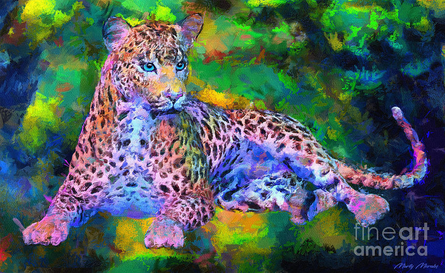 Colorful Leopards V1 Mixed Media by Martys Royal Art