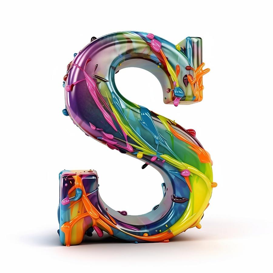 Colorful letter S Digital Art by Solenia Lazzaro - Fine Art America