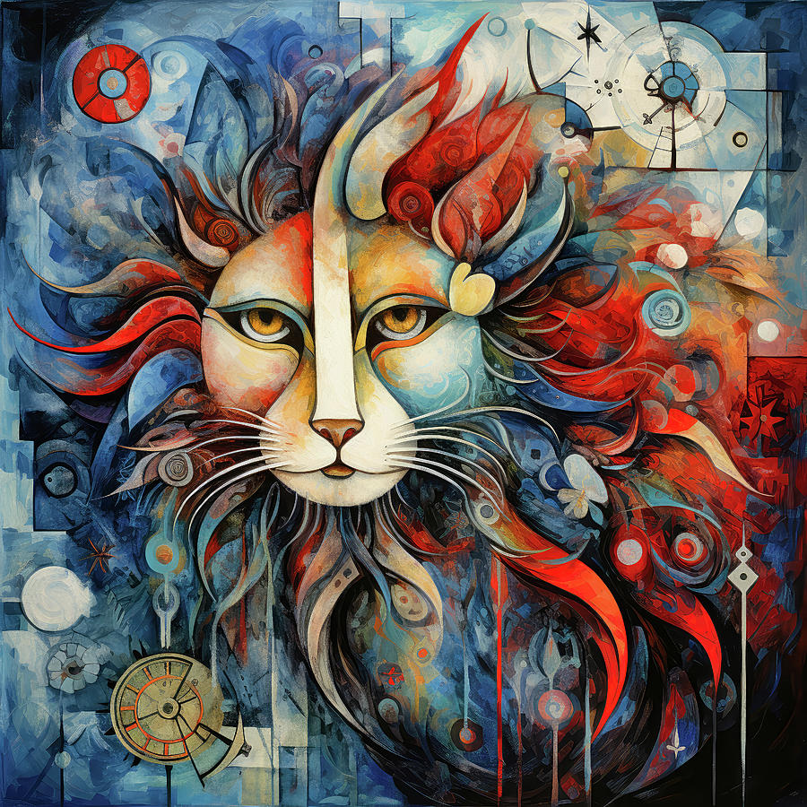 Colorful lion illustration Digital Art by Imagine ART
