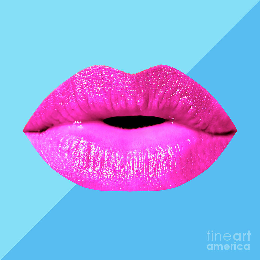 Colorful Lips Mask - Pink Mixed Media by Chris Andruskiewicz