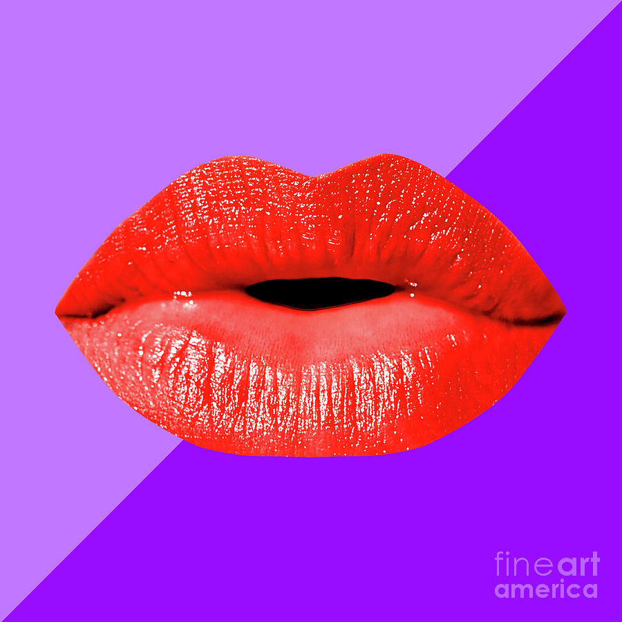 Colorful Lips Mask - Red Mixed Media by Chris Andruskiewicz