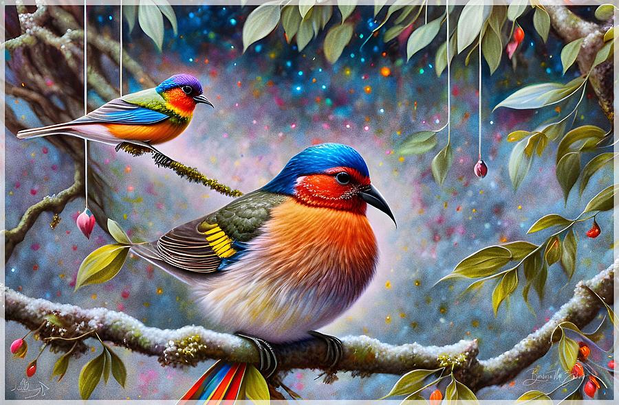 Colorful little birds Photograph by Barbara Zahno