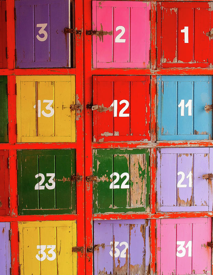 Colorful Lockers in Cozumel, Mexico Photograph by David Morehead