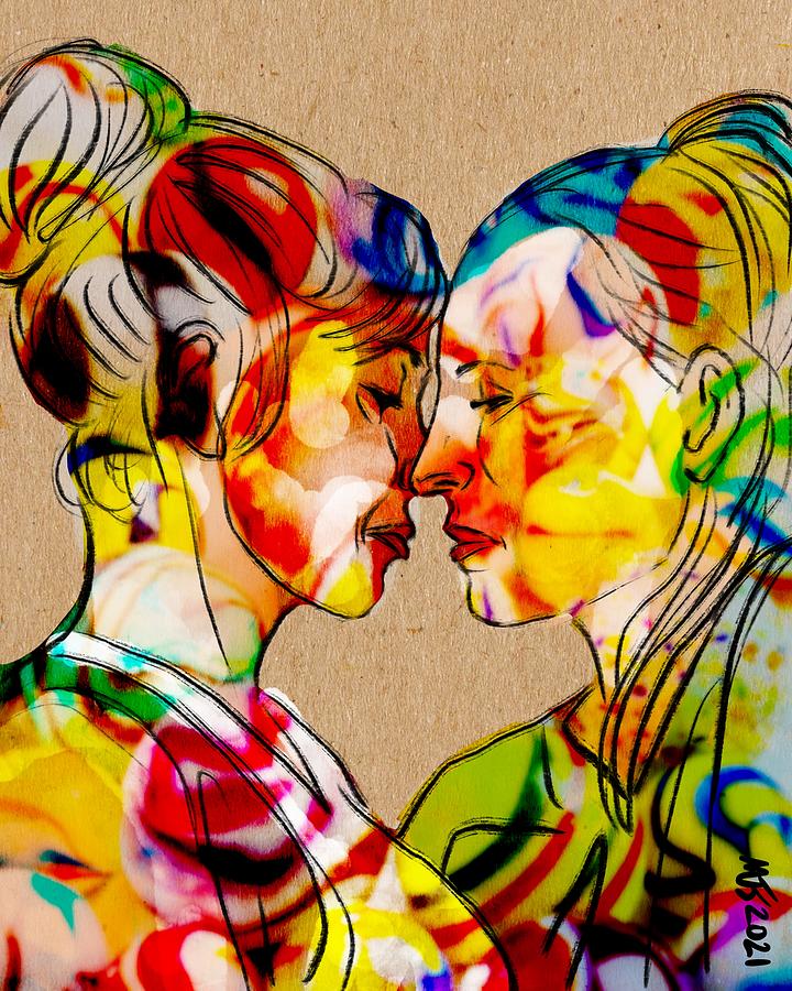 Colorful Lovers Digital Art by Michael Kallstrom