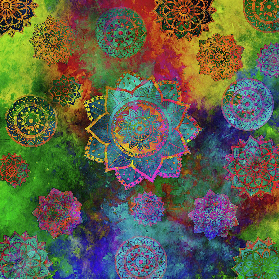 Colorful Mandala Galaxy Digital Art by Peggy Collins