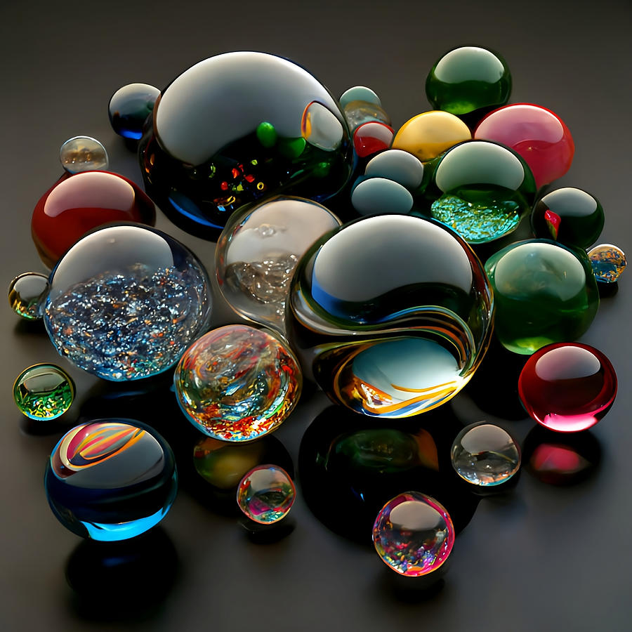 Still Life Digital Art - Colorful Marbles by Karyn Robinson