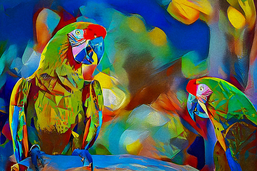 Colorful McCaw Art Mixed Media by Debra Kewley