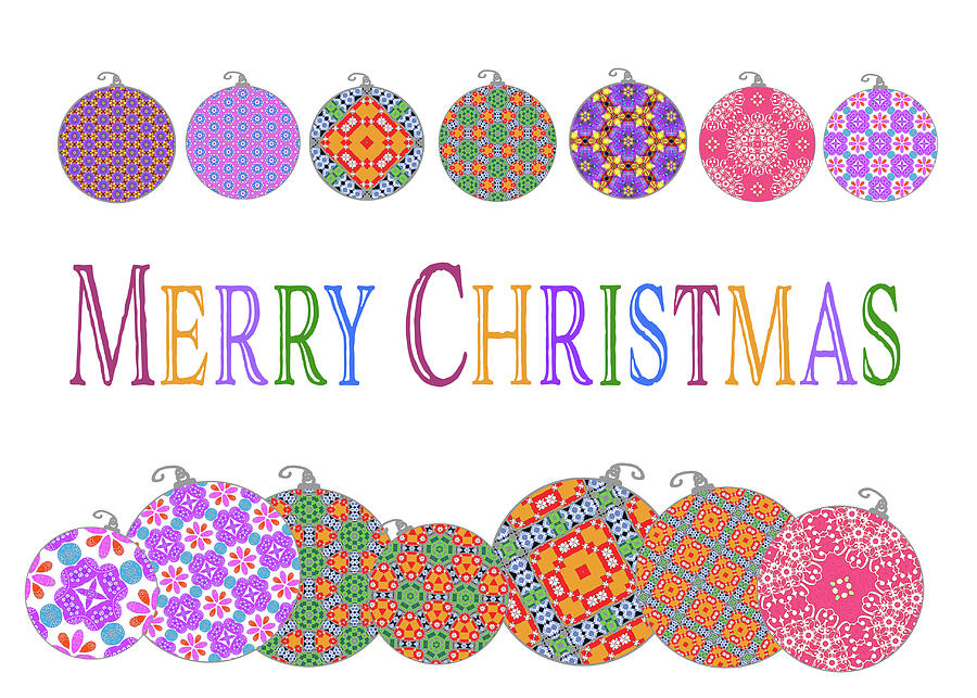 Colorful Merry Christmas Digital Art by Marianne Campolongo