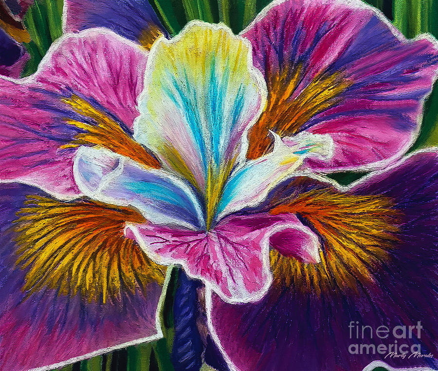 Orchid Painting - Colorful Micro Iris V2 by Martys Royal Art