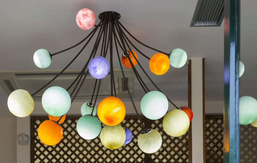 colorful modern lamps Hanging Photograph by Adél Békefi