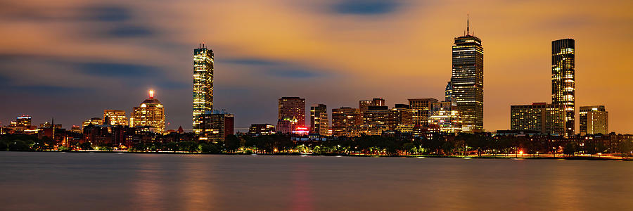 Colorful Morning Panorama of the Boston Skyline Over the Charles River Photograph by Gregory Ballos