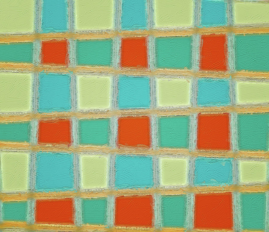Colorful Mosaic Pattern Modern Abstract Painting by Dan Sproul