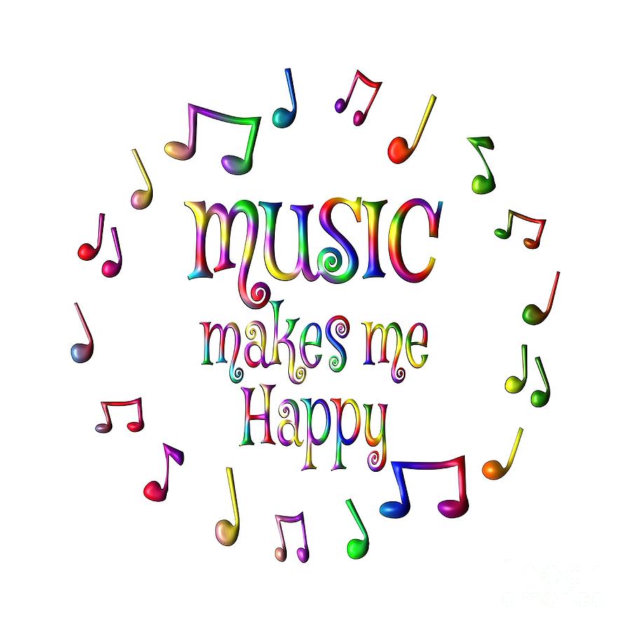 Colorful Music Makes Me Happy Tapestry Textile by Tim Fine