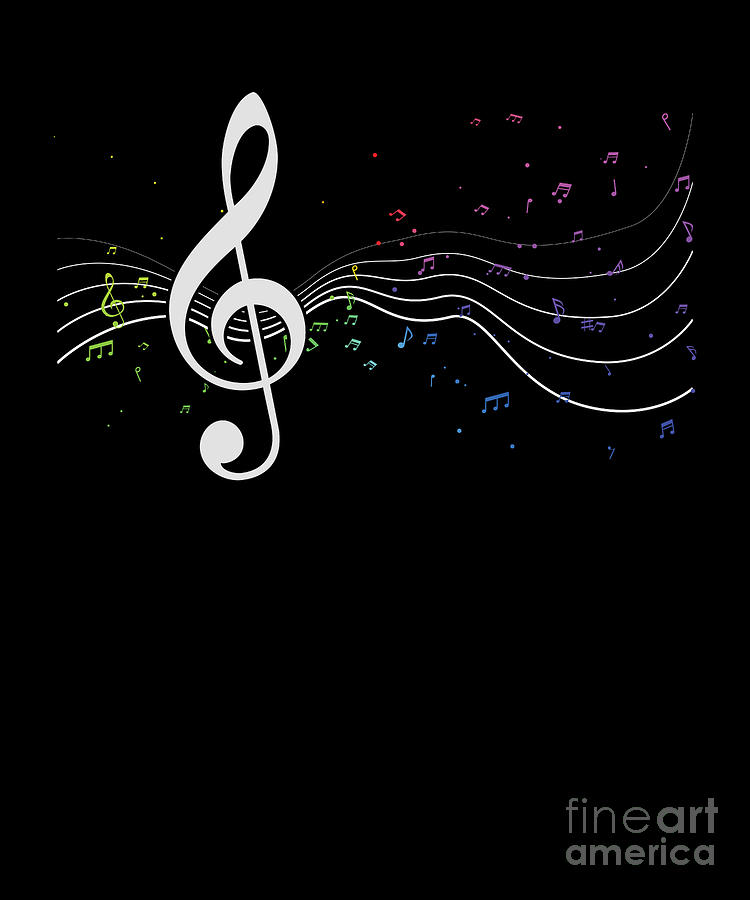 Music Digital Art - Colorful Music Notes Musician Musical Instrument Gift by Thomas Larch