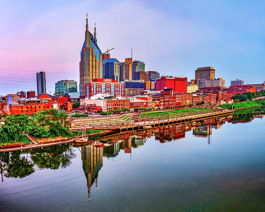Colorful Nashville City Skyline Photograph
