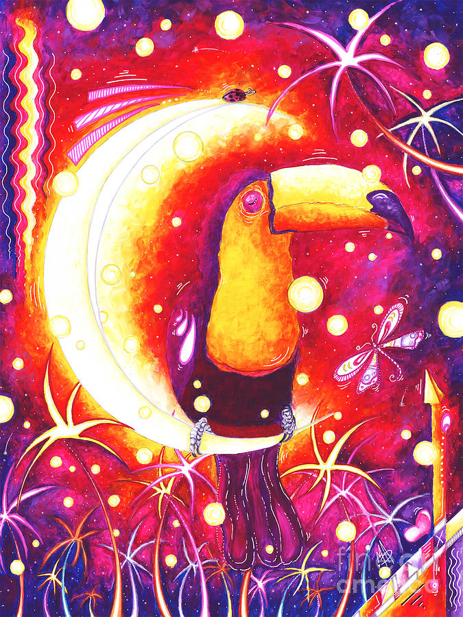 Bird, Toucan, Painting, Colorful