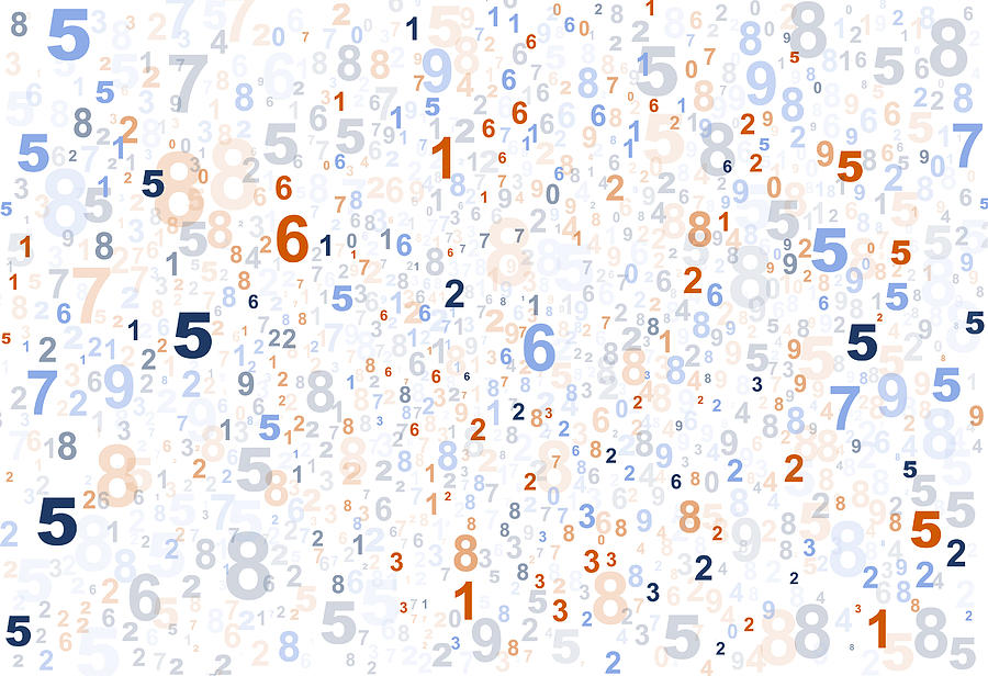 Colorful Numbers Pattern Drawing by Amtitus Colorful Numbers Pattern Drawing by Amtitus