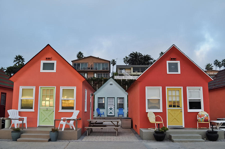 Colorful Oceanside Beach Cottages Photograph by Kyle Hanson