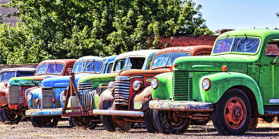 Colorful old rusty cars Photograph by Tatiana Travelways