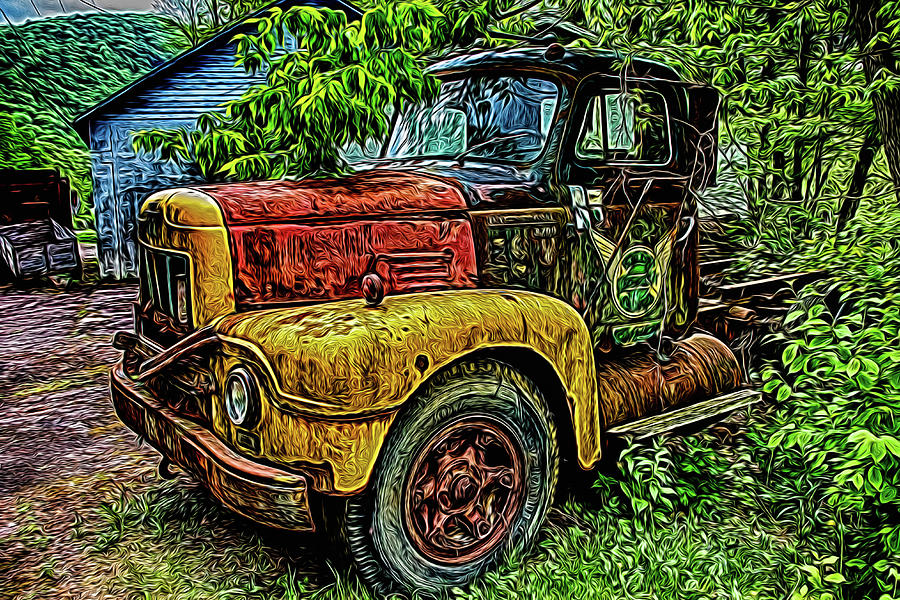 Colorful, Old Truck #2 Photograph by Alan Goldberg