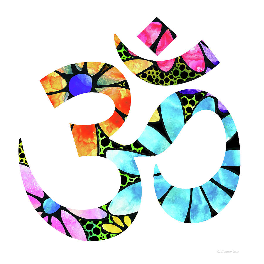Om Painting - Colorful Om Symbol 19 - Meditation Art - Sharon Cummings by Sharon Cummings