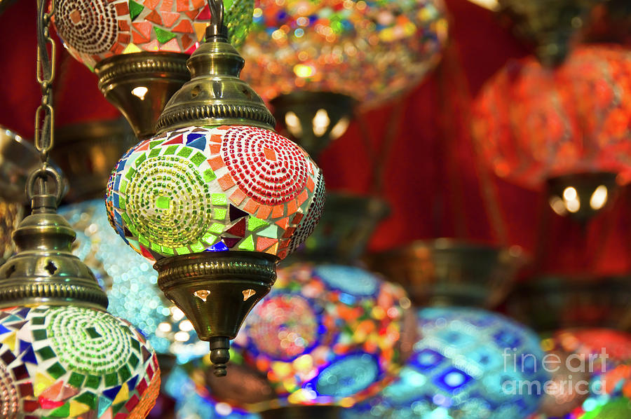 Colorful oriental lamps Photograph by Delphimages Photo Creations