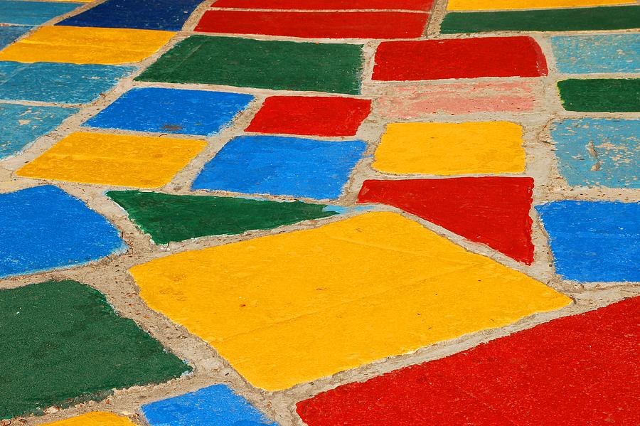 Colorful painted pavement Photograph by Lowe Llaguno - Fine Art America