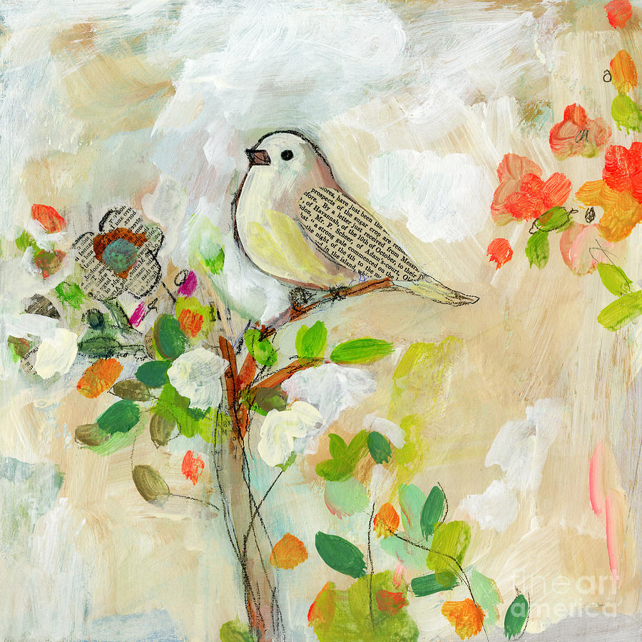 Colorful Painterly Bird 1  Painting by Sue Zipkin