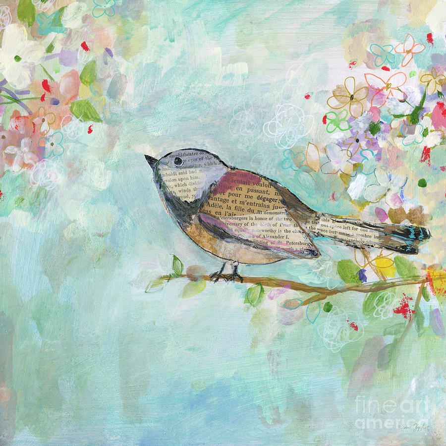 Colorful Painterly Bird  2 Painting by Sue Zipkin